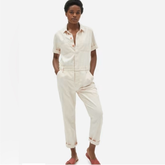 EVERLANE-THE SHORT SLEEVE DENIM COVERALL, SIZE 10 - Picture 2 of 8